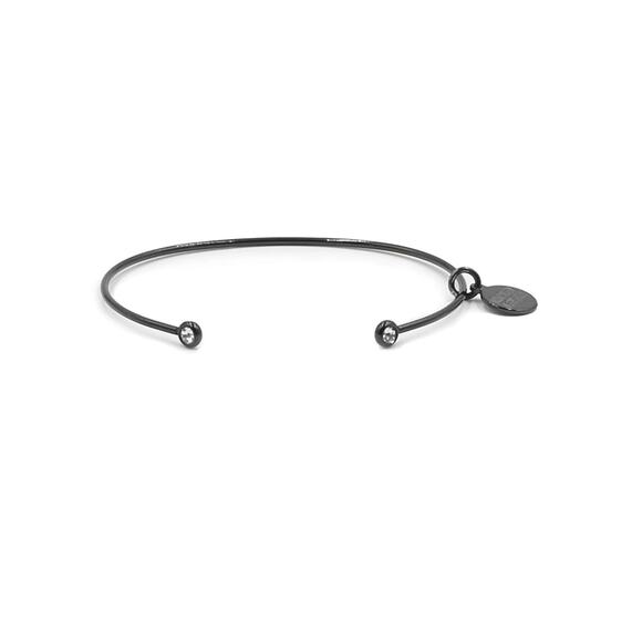 RETAIL $50 Kinsley Armelle Goddess Collection Black Adira Bracelet*BLING stacker - Picture 1 of 2